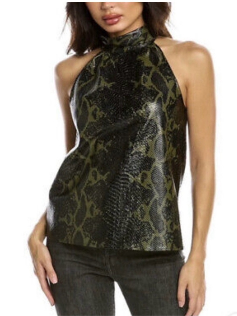 Ramy Brook Snake-Print Halter Top